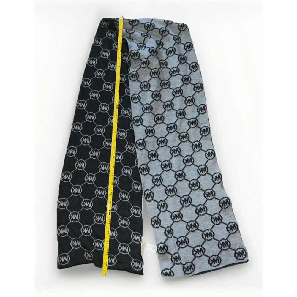 Michael Kors Scarf Michael Kors, Mk Logo, Black‎ & Gray Reversible
